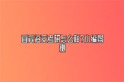 宜宾海文考研怎么样？小编揭秘 